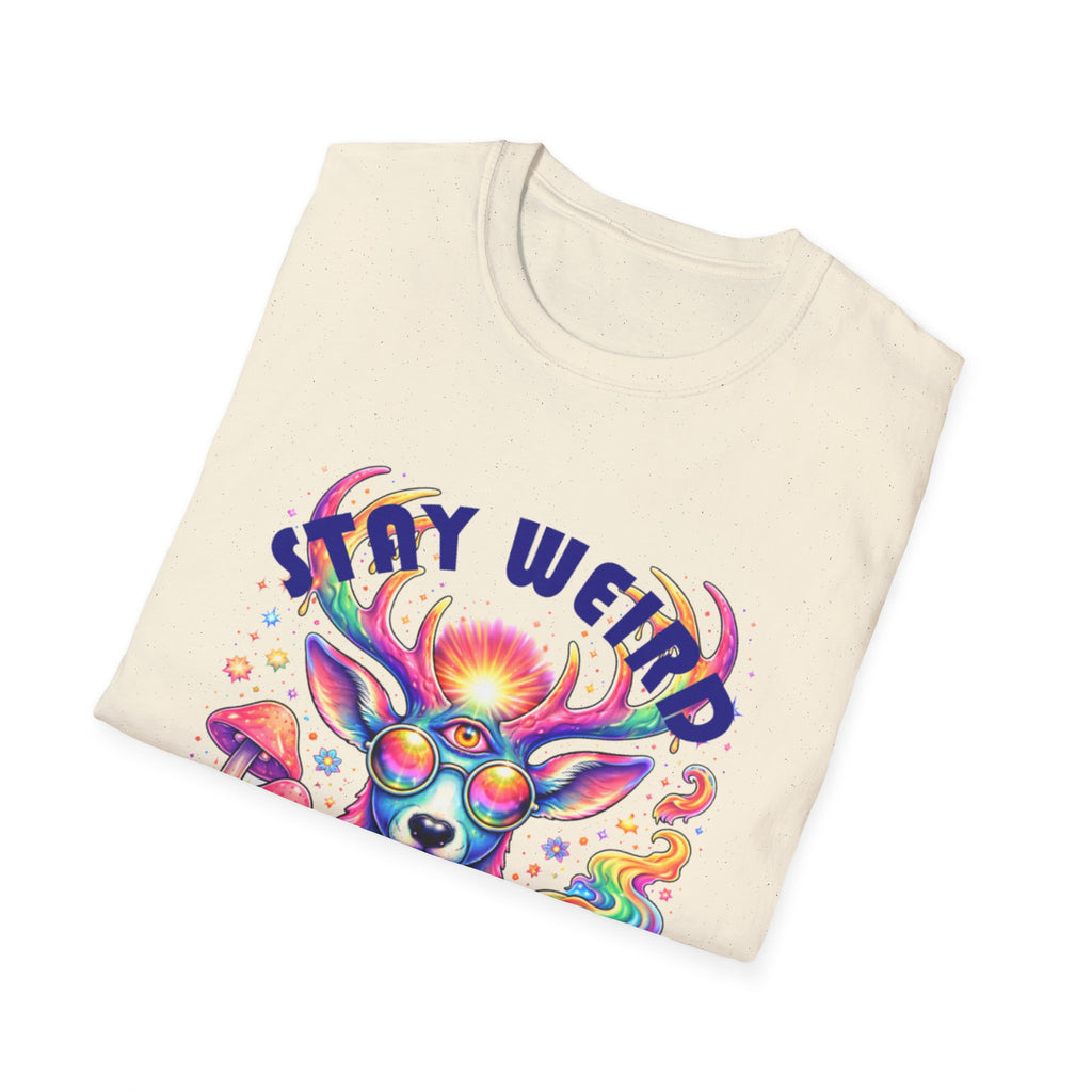 'Stay Weird' Psychedelic Deer Graphic T-Shirt