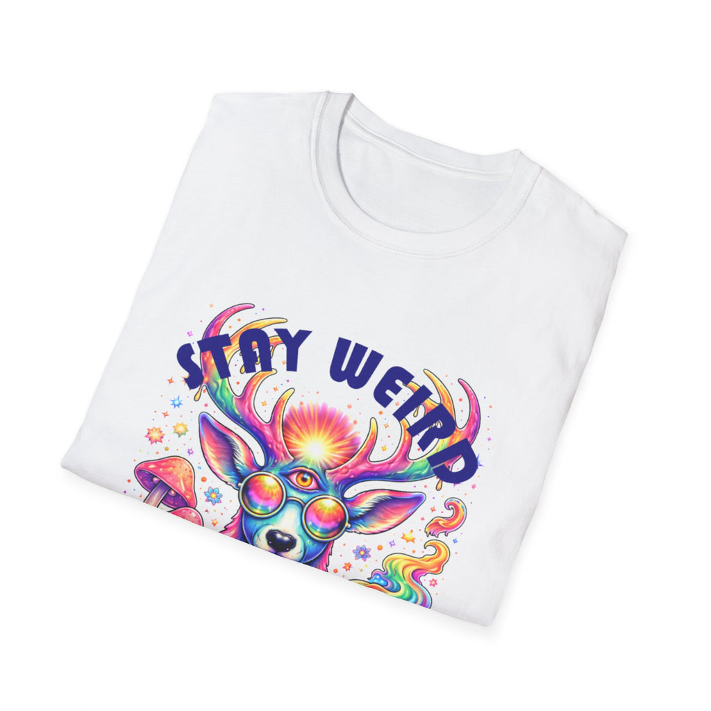'Stay Weird' Psychedelic Deer Graphic T-Shirt