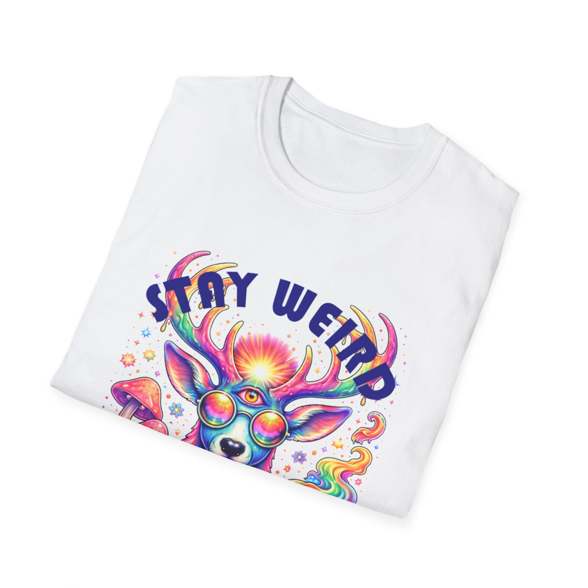 'Stay Weird' Psychedelic Deer Graphic T-Shirt