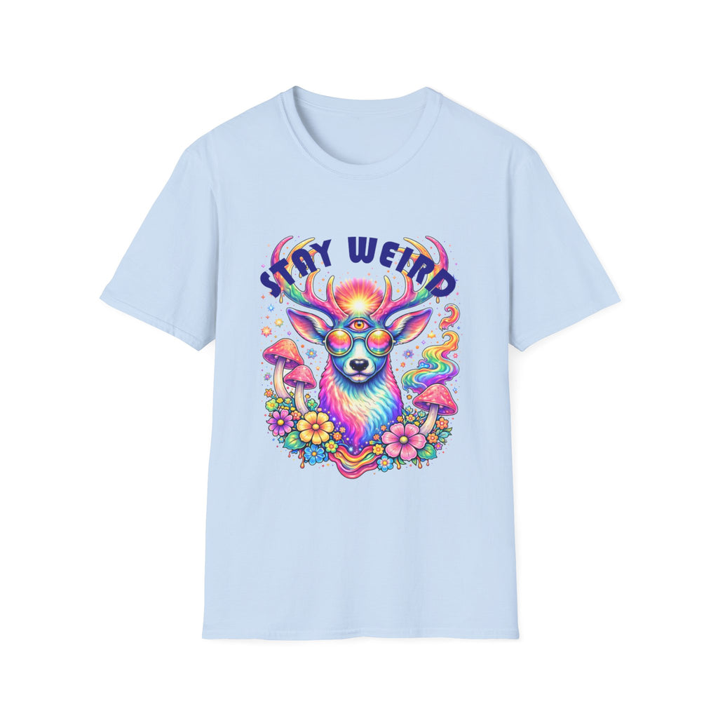 'Stay Weird' Psychedelic Deer Graphic T-Shirt