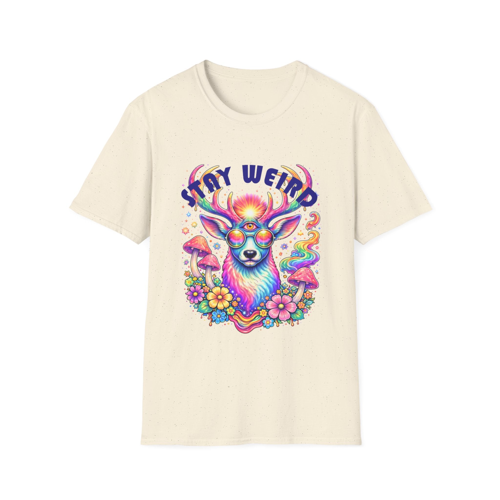 'Stay Weird' Psychedelic Deer Graphic T-Shirt