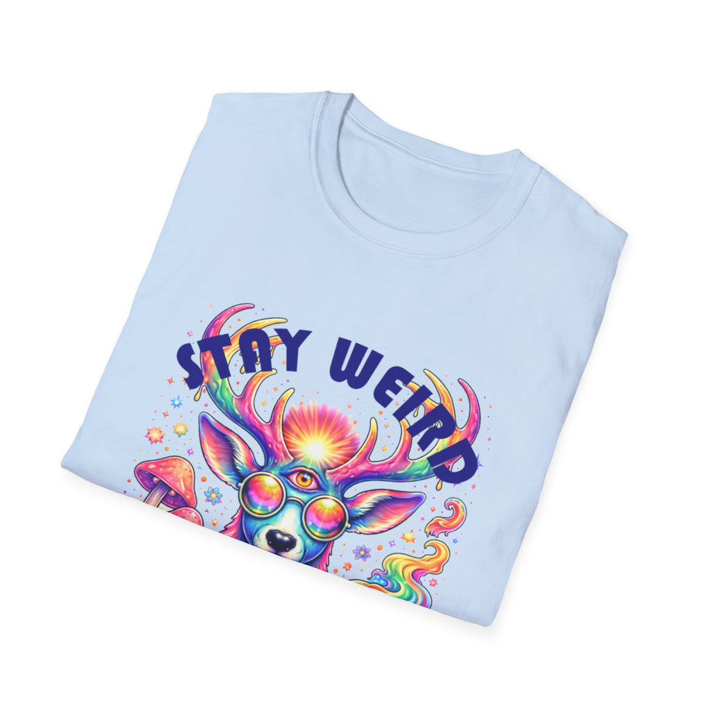 'Stay Weird' Psychedelic Deer Graphic T-Shirt