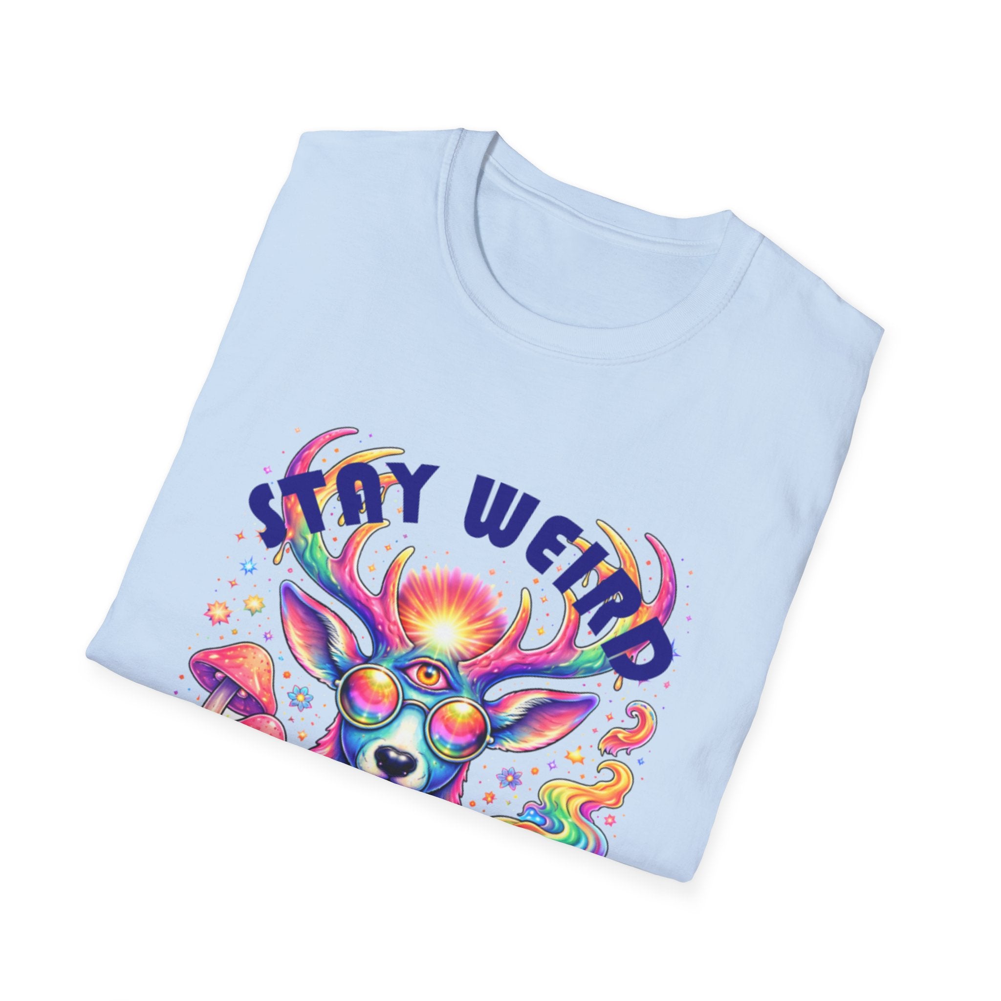'Stay Weird' Psychedelic Deer Graphic T-Shirt